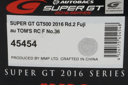 1:43 EBBRO 45454 LEXUS AU TOM'S RC F Super GT GT500 Fuji 2016 #36