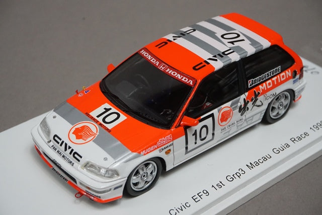 1:43 SPARK SA128 Honda Civic EF9 1st Grp3 Macau Gear Race 1990 #10