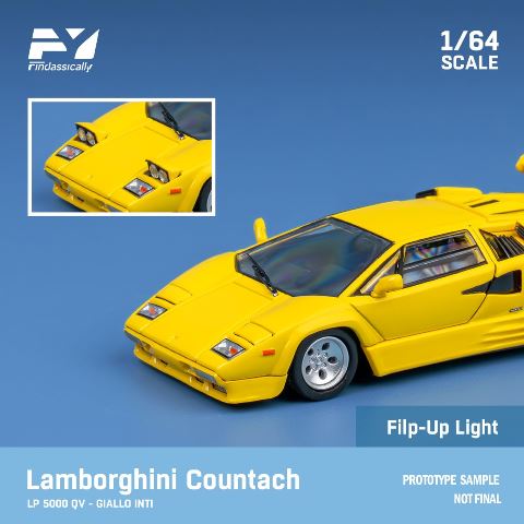 FY64005 Finclassically 1:64 Lamborghini Countach LP5000 QV yellow