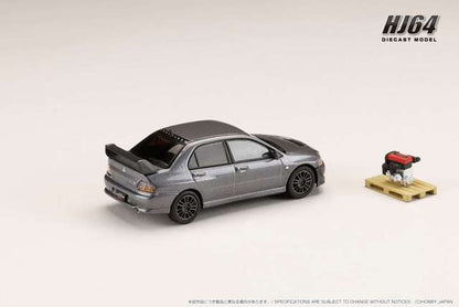 HJ644054MP Hobby JAPAN 1:64 Mitsubishi Lancer Evolution 8 MR GSR w/engine display model Medium Purplish Gray Mica