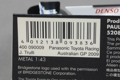 1:43 MINICHAMPS 400090009 Panasonic Toyota Racing Australia GP 2009 #9