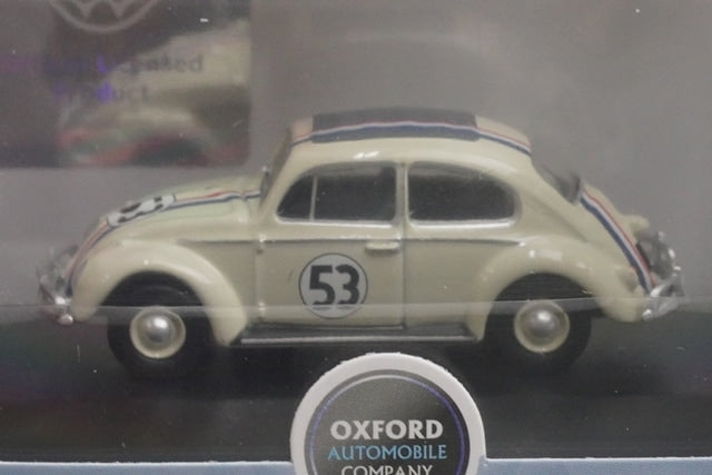 OX76VWB001 OXFORD 1:76 Volkswagen Beetle No. 53 Pearl White