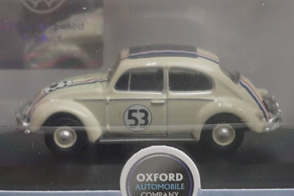OX76VWB001 OXFORD 1:76 Volkswagen Beetle No. 53 Pearl White