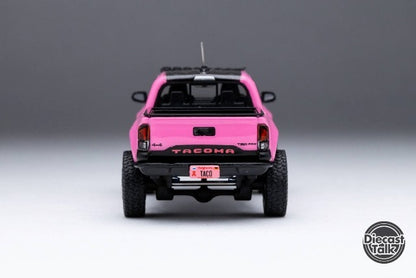 DTG0019-PINK GCD Gaincorp Products 1:64 Toyota 2.0 Tacoma TRD Pre-Runner PRO Wide Body Pink Diecasttalk