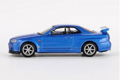 [ Back-order ] TSM MINI-GT MGT00759-R 1:64 Nissan Skyline GT-R R34 V-Spec Bayside Blue RHD  model car
