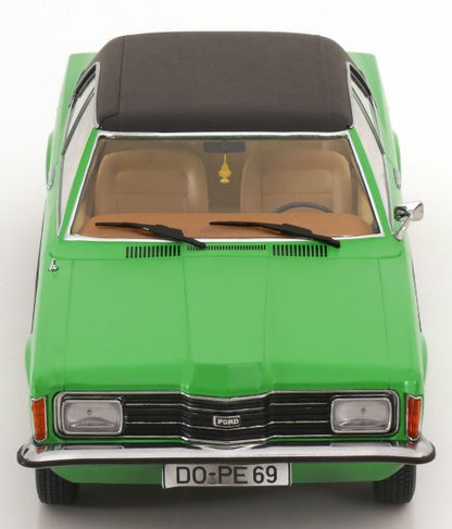 KKDC180978 KK scale 1:18 Ford Taunus GXL Sedan 1971 Green/Matte Black model car