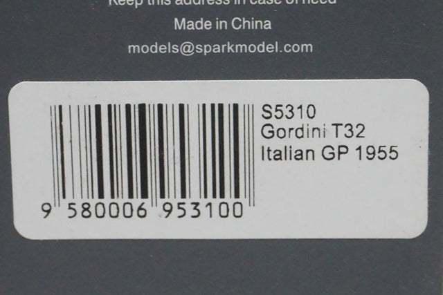 1:43 SPARK S5310 Gordini T32 Italian GP 1955 #24 Jean Lucas