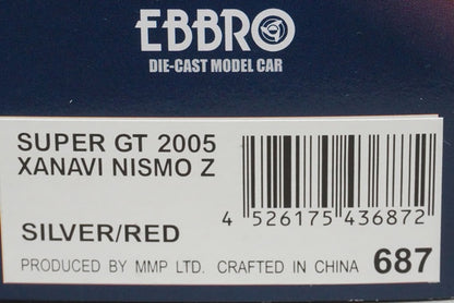 1:43 EBBRO 43687 Nissan ZANAVI NISMO Z Super GT500 2005 #1