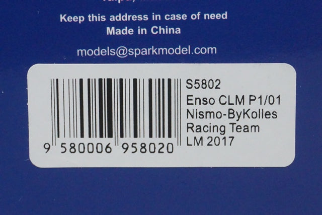 1:43 SPARK S5802 Enso CLM P1/01 NISMO ByKolles Racing Team LM 2017 #4