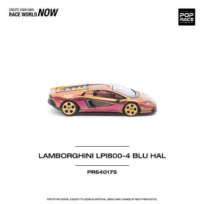 [ Pre-order ] PR640175 POP RACE 1:64 Lamborghini Countach LPI800-4 BLU HAL