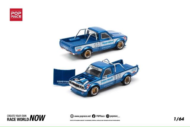 PR640217 POP RACE 1:64 Nissan Pandem Datsun PANDEM DATSUN 620 Truck BLUE NEW TOOLING