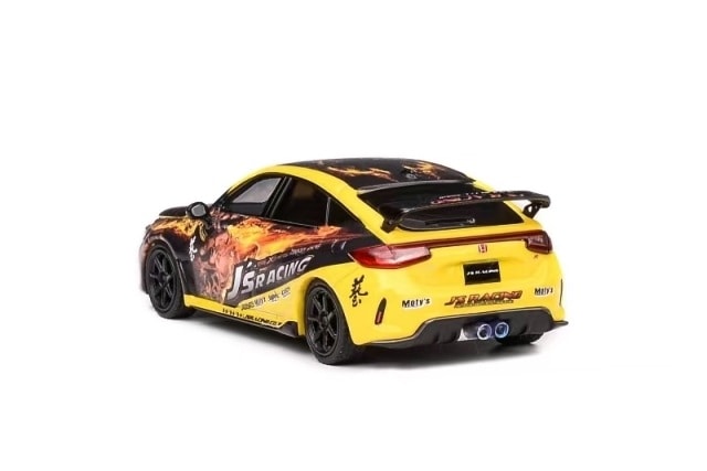 M65316 MOTORHELIX 1:64 Honda Civic Type R J's Racing Maou Yellow model car