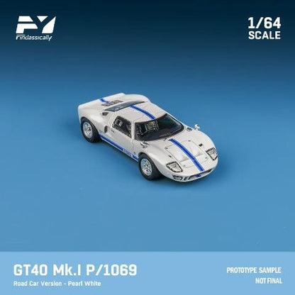 [ Pre-order ] FY64078 Finclassically 1:64 Ford GT40 Mk.I P1069 Pearl White Road Car Version
