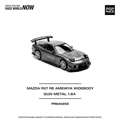 [ Pre-order ] PR640255 POP RACE 1:64 Mazda RX7 Re:Amemiya Gunmetal