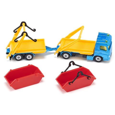 SK1695 SIKU HGV with skip and trailer
