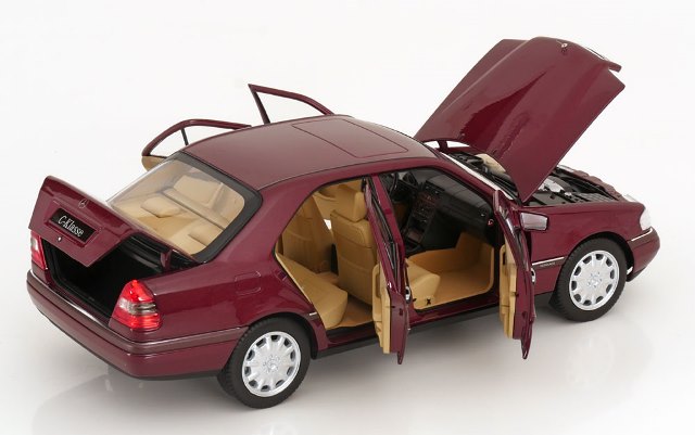 [ Pre-order ] 183370 NOREV 1:18 Scale Mercedes C-Klasse W202 Sedan 1993 Red Metallic (Modellissimo Custom Order)