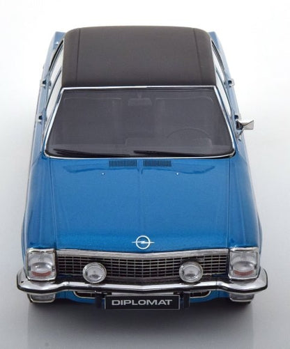 [ Pre-order ] 183686 NOREV 1:18 Scale Opel Diplomat V8 1969 Blue Metallic/Matte Black (Modellissimo Custom Order)
