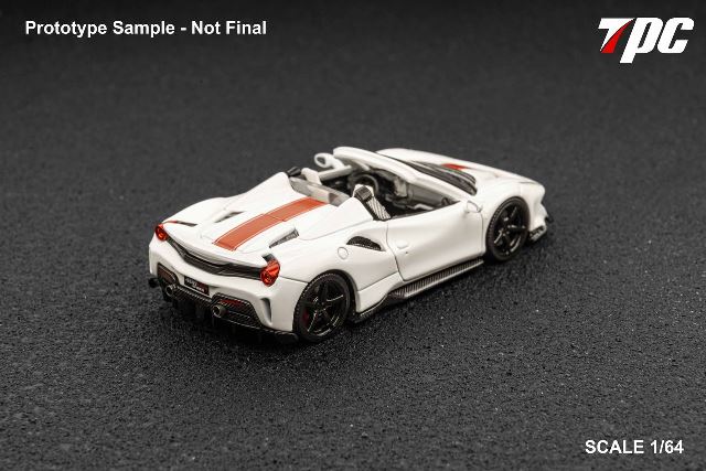 TPC 1:64 Novitec 488 Roadster Pearl White / Red Stripe
