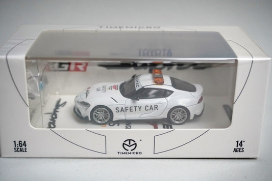 TM647412-1 TM Time Micro 1:64 Toyota Supra Safety Car Supra A90 Racing Car White with Figure