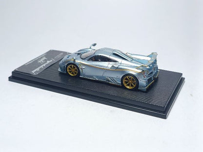 [ Pre-order ] MC640015A MC Model Collect 1:64 Scale Pagani Huayra Imola Silver Blue Orange Stripes