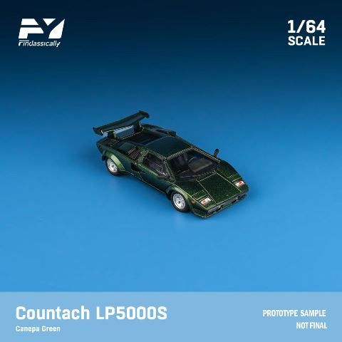 FY64091 Finclassically 1:64 Countach LP5000S Canepa green with wing model car