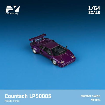 FY64092 Finclassically 1:64 Countach LP5000S Metallic purple with wing model car