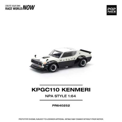[ Pre-order ] PR640252 POP RACE 1:64 Nissan Skyline GT-R V8 DRIFT (KENMERI) NPA STYLE