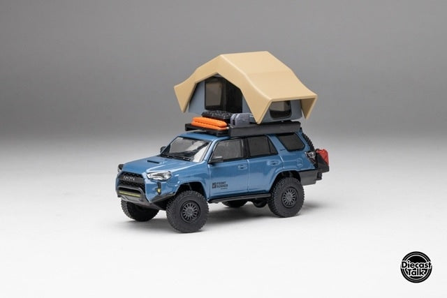 DTG0016-FR GCD Gaincorp Products 1/64 Toyota 4Runner TRD PRO Overland CavalryFront Runner x DiecastTalk Blue