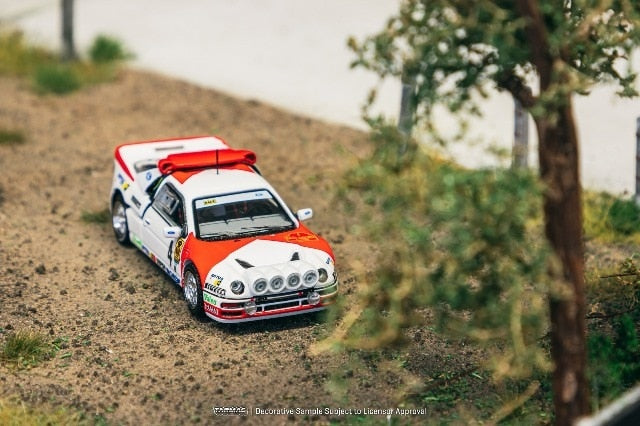 T64P-001-86RC04 Tarmac Works 1:64 Ford RS200 Rallye Catalunya 1986 Antonio Zanini / Josep Autet model car