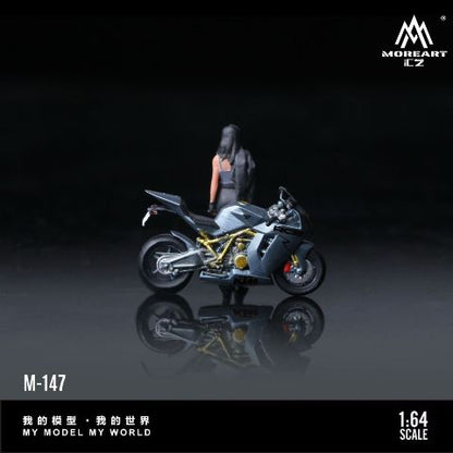 MO222147 MoreArt 1:64 KTM1190 Motorcycle with Female Figure Gray