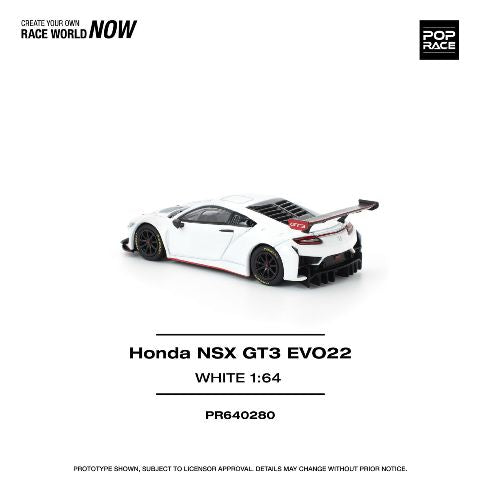 [ Pre-order ] PR640280 POP RACE 1:64 HONDA NSX GT3 EVO22 WHITE