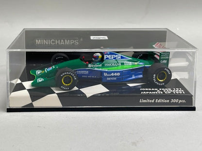 1:43 MINICHAMPS 410910332 Jordan Ford 191 JAPANESE Japanese Grand Prix 1991 #32 A. Zanardi