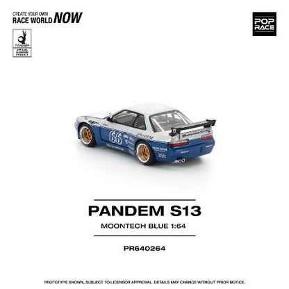 [ Pre-order ] PR640264 POP RACE 1:64 PANDEM SILVIA S13 MOONTECH BLUE
