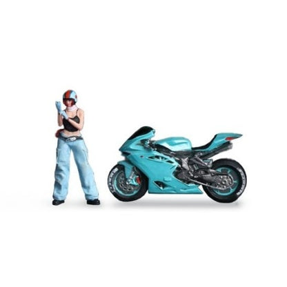 MO222160 MoreArt 1:64 Ducati DUCATI MOTORCYCLE GIRL Bike Blue