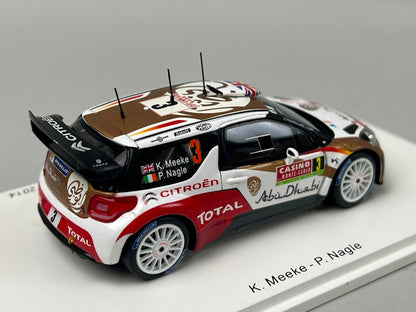 1:43 Spark S3788 Citroen DS3 WRC MONTE CARLO Rally 2014 #3 K. Meek P. Nagel model car