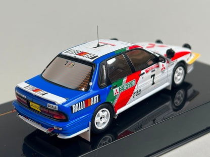 1:43 ixo KBI029 Mitsubishi Galant VR-4 Evo Ivory Coast Rally 1991 #7 Kenjiro Shinozuka J. Meadows model car