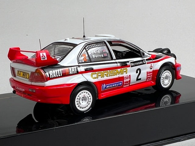 1:43 ixo KBI064 Mitsubishi Carisma GT GB Rally 1998 #2 R. Burns R. Reid model car