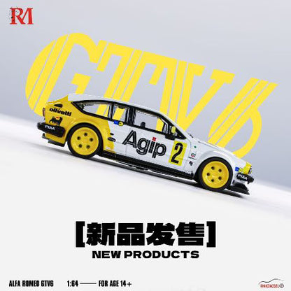 RM 1:64 Alfa Romeo gtv6 Wide-Body White yellow