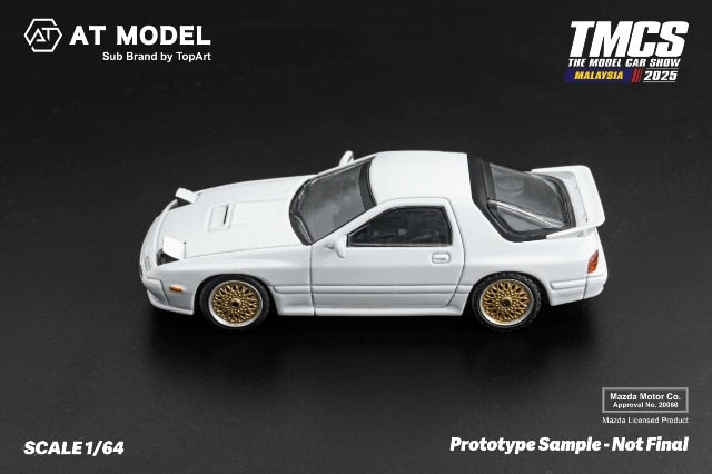 AT64005 AT MODEL 1:64 Mazda RX7 FC3S infini White / Gold Wheel