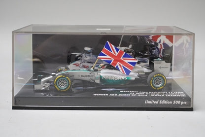 1:43 MINICHAMPS 413140544 Mercedes AMG Petronas W05 Hybrid Abu Dhabi GP 2014 #44 model car