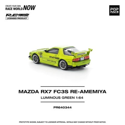 [ Pre-order ] PR640344 POP RACE 1:64 Mazda RX7 FC3S RE-AMEMIYA LUMINOUS GREEN