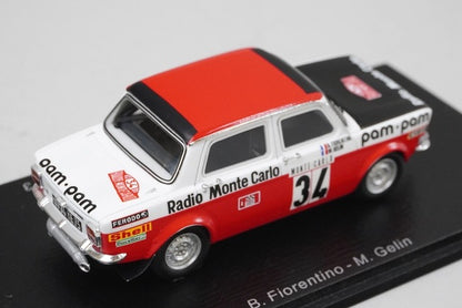 1:43 SPARK S9457 SIMCA 1000 Rally 2 Monte Carlo Rally 1973 #34 B.Fiorentino / M.Gelin model car
