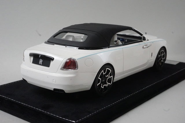 HHJL230702DB HH model 1:18 scale RR Rolls Royce Dawn Black Badge convertible Pearl White model car