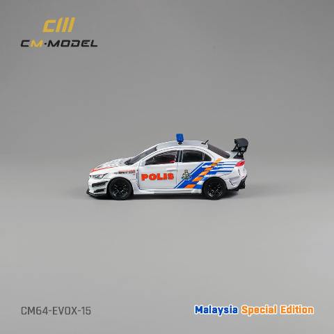 CM64-EVOX-15 CM-MODEL 1:64 Mitsubishi Lancer Evo X Malaysian Police Car model car
