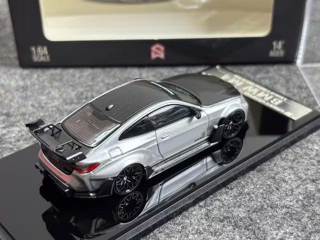 SW Street Weapon 1:64 BMW G82 M4 Wide-Body Modified Modification Alexander Silver Carbon Cap