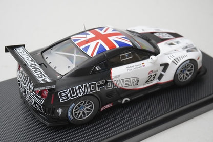 1:43 EBBRO 44383 Nissan GT-R GT1 Sumo Power GT 2010 #23 White Black model car