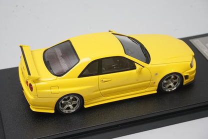 1:43 HPI 8400 Mirage Nissan NISMO R34 GT-R S-tune Lightning Yellow model car