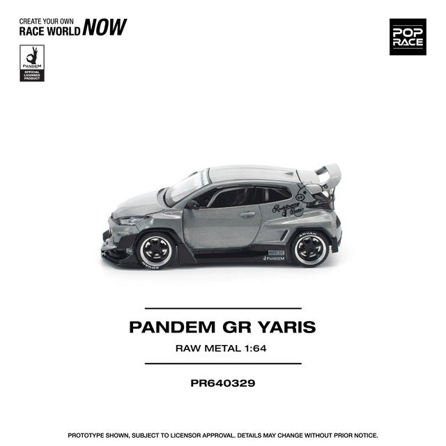 [ Pre-order ] PR640329 POP RACE 1:64 PANDEM GR YARIS RAW METAL Pandem GR Yaris RAW Finish
