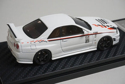 1:43 HPI 8379 Mirage Nissan Nismo R34 GT-R R-tune White model car