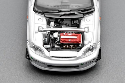 [ Pre-order ] M65029 MOTORHELIX 1:64 Honda Civic TYPE R (EK9) J's Racing Livery White